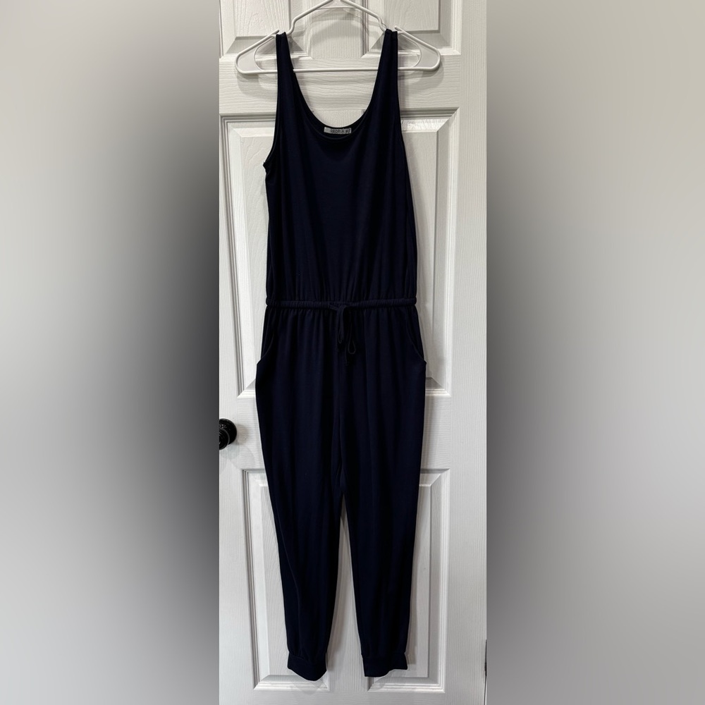 Navy Blue Sleeveless Jumpsuit